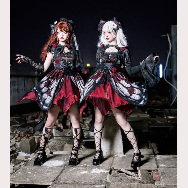 Butterfly Effect Series Blood Rose Gothic Lolita JSK / SK by Star